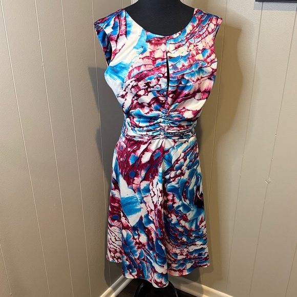 Tanya Taylor Women’s 10 Multicolor Abstract Midi Dress - Picture 1 of 6